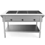 Prepline EST60-4O, 60-Inch Four Well Electric Hot Food Steam Table with Undershelf - 208/240V, 3000W