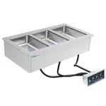 Prepline HFW3, Stainless Steel Three Pan Insulated Drop-In Hot Food Well - 208/240V