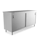 Prepline PC-2472, 24x72-Inch Stainless Steel Enclosed Base Work Table w/ Sliding Doors and Adjustable Shelf, NSF
