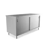 Prepline PC-3072, 30x72-Inch Stainless Steel Enclosed Base Work Table with Sliding Doors and Adjustable Shelf, NSF