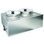 Prepline PFW500NT, Full-Size Electric Countertop Food/Soup Warmer with 2 Inserts and 2 Lids - 110V, 1200W