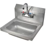 Prepline PHS16, 16x16-Inch Hand Sink, Wall Mount with Faucet, NSF