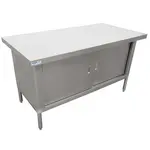 Prepline PTC-2460, 24x60-inch 304 Stainless Steel Enclosed Base Worktable with Sliding Doors
