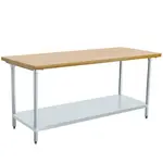 Prepline PWTG-3072-R, 30x72-Inch Wood Top Worktable with Undershelf