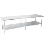 Prepline PWTG-3696, 36x96-Inch Stainless Steel Worktable with Undershelf