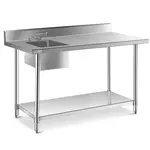 Prepline ST-3060, 30x60-Inch Stainless Steel Work Table with Sink and Faucet