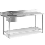 Prepline ST-3072, 30x72-Inch Stainless Steel Work Table with Sink and Faucet