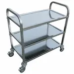 Prepline T-1834-SS, 33x21-Inch Stainless Steel Three Shelf Utility Trolley Cart