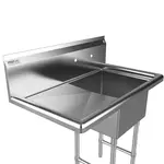 Prepline XS1C-1818-L, 38.5-inch 1-Compartment Commercial Sink with Left Drainboard, 18x18-inch Bowls