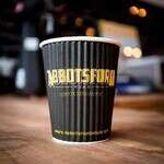 SafePro 12ARCR, 12 Oz Misprint "Abbotsford Road Coffee" Black Ripple Hot Cup, 500/CS