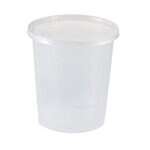 SafePro 32HD, 32 Oz Clear Plastic HD Soup Combo, Microwavable Containers with Flat Lid, 240/CS