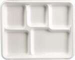 SafePro BT5 5-Compartment Bio Bagasse School Tray, 500/CS