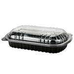 SafePro CDM710-LH710D, 10"x7" 32 Oz Half Rib Black Base & Clear PP Lid Combo, 126/CS