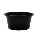 SafePro FK1.5B, 1.5 Oz Black Polypropylene Portion/Souffle Cups, 2500/Cs. Lids Sold Separately.