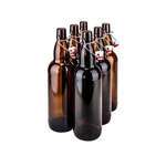 SafePro GB16BR, 0.5L / 16.9 Oz Brown Glass Bottle with Stopper, EA (Discontinued)