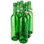 SafePro GB25GR, 0.75L / 25.4-ounce Green Glass Bottle with Stopper, EA
