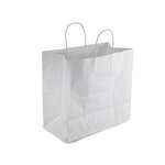 SafePro DURO 13x7x13-Inch White Paper Shopping Bag with Twisted Handles, 250/CS