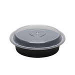 SafePro MC718, 16 Oz. Round Microwavable Containers Combo, Black Bottom, 150/CS