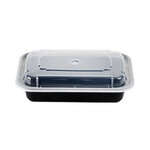 SafePro MC8168 16 Oz. Rectangular Microwavable Containers Combo, Black Bottom, 150/CS