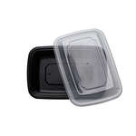 SafePro MC838 24 Oz. Rectangular Microwavable Containers Combo, Black Bottom, 150/CS