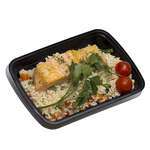 SafePro MC868, 28 Oz. Rectangular Microwavable Containers Combo, Black Bottom, 150/CS