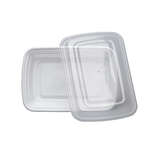 SafePro MC868W, 28 Oz. Rectangular Microwavable Containers Combo, White Bottom, 150/CS