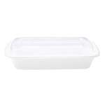 SafePro MC868W, 28 Oz. Rectangular Microwavable Containers Combo, White Bottom, 150/CS