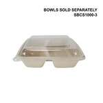 SafePro Eco SBCS1000F PET Clear Square Lid for Fiber Trays (SBCS1000, SBCS1000-3), 300/CS