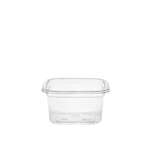 SafePro SC1-06, 6 Oz Clear PET Square Deli Containers, 500/CS. Lids Sold Separately.