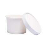 SafePro SP100 12 Oz. White Paper Soup Containers Combo with Vented Lids, 250/CS