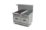 Sierra SR-4B-24G-48, 48-inch Gas Range with 4 Burners and 2 Ovens, 223,000 BTU (Discontinued)