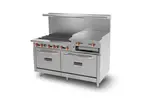 Sierra SR-6B-24RG-60, 60-inch Gas Range with 6 Burners, 1 24-inch Griddle, and 2 Ovens, 290,000 BTU (Discontinued)
