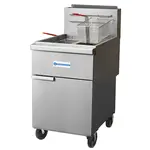 Standard Range SR-F4D-NG, 78 lb. Natural Gas Stainless Steel Split Pot Floor Fryer - 120,000 BTU