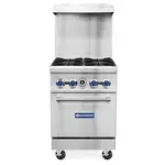 Standard Range SR-R24, 24-Inch Commercial Gas Range with 4 Burners, 1 Oven - 153,000 BTU