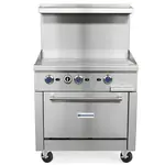 Standard Range SR-R36-36MG, 36-Inch Commercial Gas Range w/ 36-Inch Griddle Top, 1 Oven - 123,000 BTU