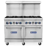 Standard Range SR-R48, 48-Inch Commercial Gas Range with 8 Burners, 2 Ovens - 306,000 BTU