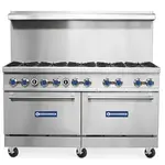Standard Range SR-R60, 60-Inch Commercial Gas Range with 10 Burners, 2 Ovens - 366,000 BTU