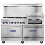 Standard Range SR-R60-24RG, 60-Inch Commercial Gas Range, 6 Burner, 2 Oven, 24-Inch Raised Griddle / Broiler