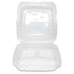 Sure Earth 113968, 9x9-Inch 3-Compartment MFPP-Like Plastic Hinged Container, 150/CS