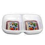 Thunder Group 1102TP 2 Oz 3.38 x 2.75 Inch Asian Peacock Melamine Twin Sauce Dish, DZ
