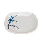 Thunder Group 1203BB 6 x 5.5 Inch Asian Blue Bamboo Melamine White Oblong Platter, DZ