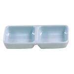 Thunder Group 1902 4 Oz 6 x 3 Inch Diameter Asian Blue Jade Melamine Rectangular Twin Sauce Dish, DZ