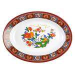 Thunder Group 2112TP 16 Oz 12 x 9 Inch Asian Peacock Melamine Oval Deep Platter, DZ