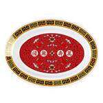 Thunder Group 2113TR 24 Oz 13 x 9.75 Inch Asian Longevity Melamine Oval Deep Platter, DZ