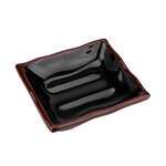 Thunder Group 2404TM 3 Oz 4 x 4 Inch Asian Tenmoku Square Melamine Wave Sauce Dish, DZ