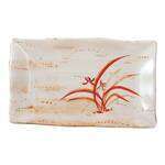 Thunder Group 2412 11.25 x 7.25 Inch Asian Gold Orchid Melamine Wave Rectangular Plate, DZ