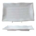 Thunder Group 24120WT 11.25 x 7.25 Inch Western Classic White Melamine Rectangular Wave Plate, DZ