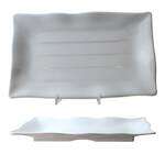 Thunder Group 24140WT 13.5 x 9.12 Inch Western Classic White Melamine Rectangular Wave Plate, DZ