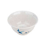 Thunder Group 3008BB 6 Oz 3.75 Inch Asian Blue Bamboo Melamine Round White Rice Bowl, DZ