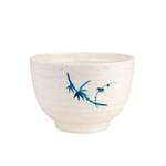 Thunder Group 3502BB 9 Oz 4 Inch Asian Blue Bamboo Melamine Round White Miso Bowl with Lid, DZ